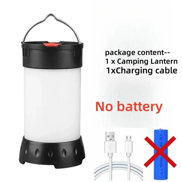 Lanterna Portátil Recarregável USB com Ímã - Ideal para Acampamento, Impermeável, Luz Vermelha e Branca, IPX-4, 380LM