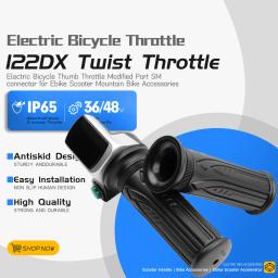 Ebike polegar acelerador 122dx 36v 48v mão direita acelerador ebike 6pin sm conector para bicicleta elétrica parte & acessórios scooter - Image 1