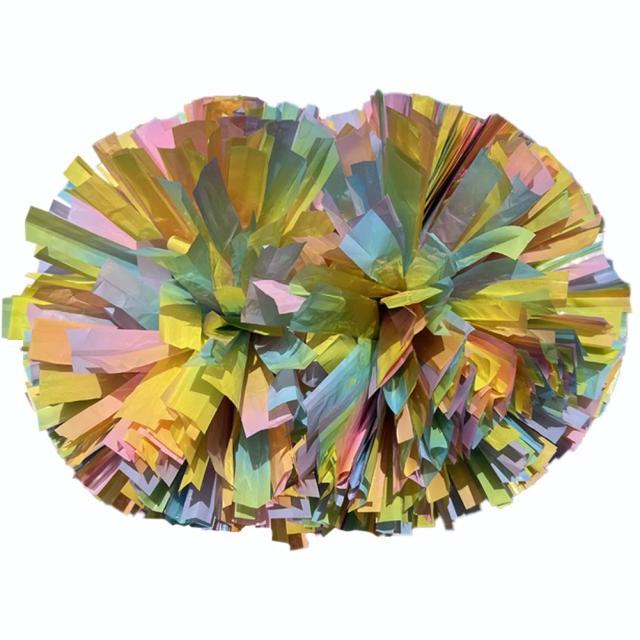 Pompons Deslumbrantes de 32cm em Laser Film para Decoração de Festas e Eventos Esportivos, Perfeito para Cheerleading e Dança, 1 Unidade