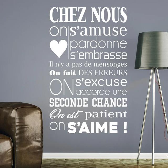 Adesivo de Vinil para Decoração de Casa: Arte Acessível com Frases em Estilo Francês e Personagens Removíveis