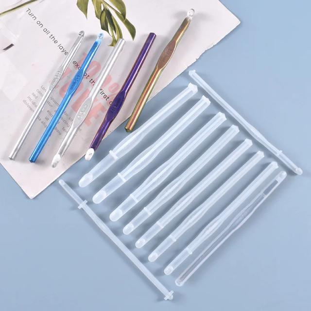 Conjunto de Ganchos de Crochê de 3-10mm com Agulhas e Cola Epóxi Transparente para DIY e Tricô