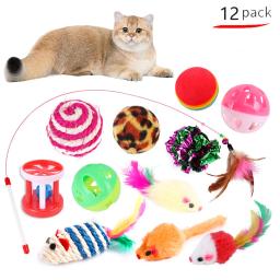 Conjunto de combinação de brinquedos de gato Vara engraçada Mouse de sisal Bola de sino Suprimentos de túnel Brinquedos de gatinho Acessórios de variedade - Image 3