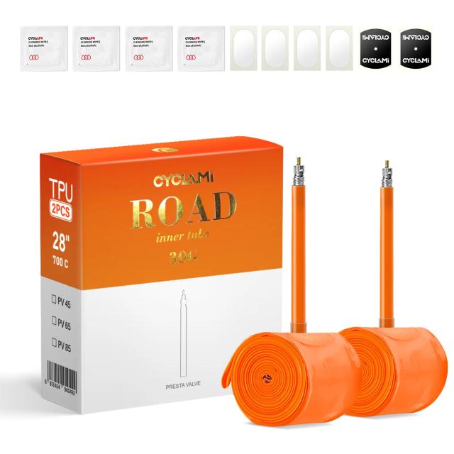 Ciclami Ultralight TPU: Câmaras de Ar Leves para Bicicleta de Estrada - Válvula Francesa 700c (45-85mm)
