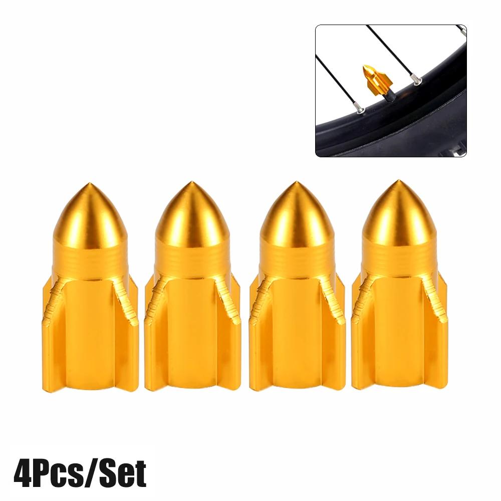 Alumínio foguete pneu válvula tampas para carro, motocicleta, moto liga de pneus capas, EUA Válvula hastes, carro-Styling peças, 4pcs por conjunto - Image 1