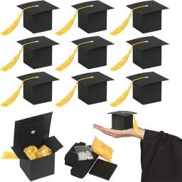 Graduação Classe Festa Decoração Gift Box, Bachelor Hat Cap, Candy Box, DIY Congrats, Aniversário, Baby Shower, Estudantes, 10pcs - Image 1