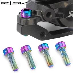 Risco 4 peças m6x16/18/20mm parafusos fixos de freio a disco de bicicleta com arruela de titânio braçadeira de pinça de freio de mountain bike - Image 2