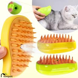 Escova a vapor 3 em 1 para cão e gato, escova a vapor, spray elétrico, para massagem, pet grooming, pente, depilação - Image 1