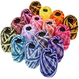 Meadas de fio de algodão para bordado, 16 cores, semelhantes a dmc, diy, diy, linha ecológica - Image 2