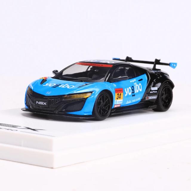 Carro de Corrida em Miniatura Honda NSX No.34 e 94 - Modelo Fundido Escala 1:64 em Liga Metálica