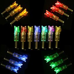 3 pçs besta seta tiro com arco iluminado nock luz led brilhante para a noite caça esportes id 7.62mm tiro setas caça acessórios - Image 1