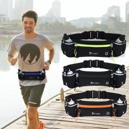 Cinto de hidratação com múltiplos bolsos, suporte de garrafa de água, alça ajustável, bolsa de cintura para homens e mulheres - Image 1