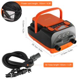 Inflador elétrico da bomba de ar automático, barco inflável, prancha de surf stand-up paddle, alta pressão, 16 20PSI - Image 6