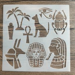 Pharaoh molde para pintura, stencils, álbum de fotos estampado, cartão em relevo, madeira, tecido, parede, máscara dourada, 20x20 cm - Image 1