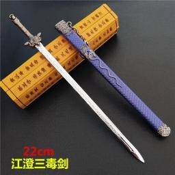 Mo dao zu shi anime espada simulação arma wei wuxian yi ling lao zu lan wangji coleção modelo liga chaveiro decoração de mesa - Image 5