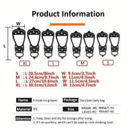 Anti-Slip Ice Cleats com 8 dentes para atividades ao ar livre, pesca de inverno e andar na neve, montanhismo Camping - Image 5