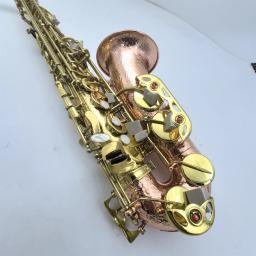 Saxofone Tenor Flat com Case, Bronze Fósforo, Laca Dourada, Instrumento Musical, Tocando, Alta Qualidade - Image 5