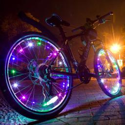 Noite equitação bicicleta roda luzes, mountain bike frame decoração, válvula lâmpada, falou luzes - Image 1