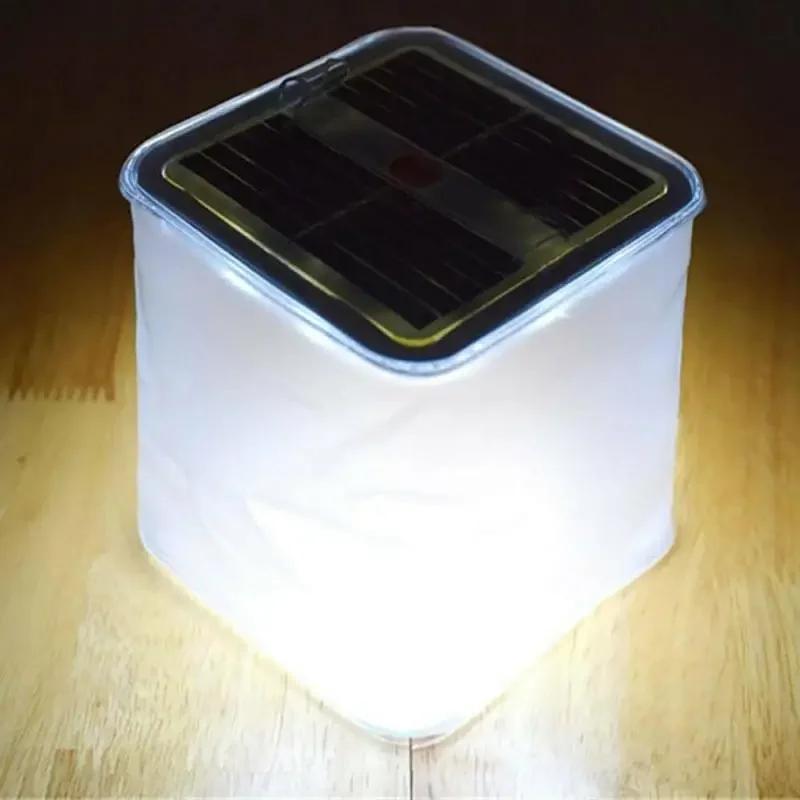 Lâmpada LED exterior inflável de energia solar, RGB fosco, Painel Solar Quadrado Quente Shed Light, Iluminação de emergência para caminhadas - Image 1