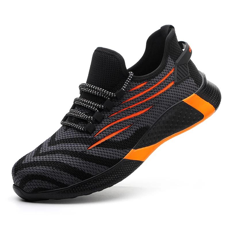 Homens sapatos de segurança de trabalho anti-punctura tênis de trabalho masculino indestrutível sapatos de trabalho botas leves sapatos de segurança - Image 1