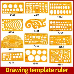 Jouhou-régua oval para desenho, estêncil durável, resina k, construção macia, geometria, matemática, móveis, curva, conjunto de medição redondo - Image 2