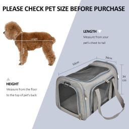 Bolsa dobrável para animais de estimação Saco de viagem respirável Transportadoras aéreas Mochila de viagem para cães e gatos - Image 6