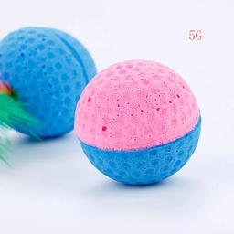 Bolas de látex coloridas para animais de estimação, gato macio mastigar brinquedo, repelente de mordida, 3,8 cm, 9pcs - Image 3