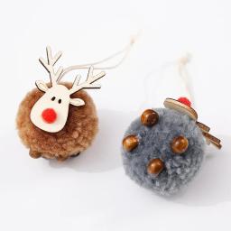 4 pçs natal feltro elk pendurado ornamentos bonito rena artesanato decorações árvore de natal pingentes de madeira festa de ano novo crianças presentes - Image 5