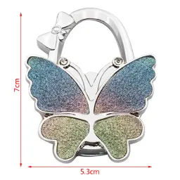 Gancho dobrável de bolsa borboleta para mulheres, cabide de mesa portátil, suporte de bolsa, decoração do organizador, 1pc - Image 4