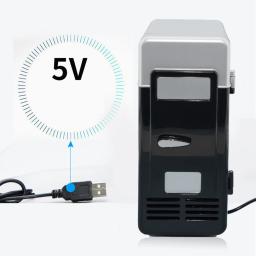 Portátil Mini USB 5V Refrigerador, Bebida, Bebida, Latas, Refrigerador, Aquecedor, Refrigerador para Carro, Laptop, PC, Computador, Preto, Vermelho, 2024 - Image 1