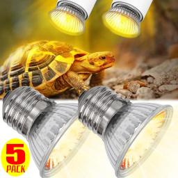 1/5 pçs 25/50/75w uva + uvb réptil lâmpada tartaruga basking uv lâmpadas luz de aquecimento crescimento animal de estimação luz de aquecimento para anfíbios - Image 1