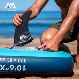 AQUA MARINA SUP Grande Fin Surf Pé Paddle Board, Prancha Inflável, Estabilizador Leme, Kit Esporte Aquático, Pressione Bloqueio - Image 5