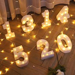 Luzes LED Número para Festa de Aniversário, Lâmpada de Luz da Noite, Suprimentos DIY, Decoração de Natal, Decoração Número, 0, 1, 2, 3, 4, 5, 6, 7, 8, 9, 16 cm, 22cm - Image 5