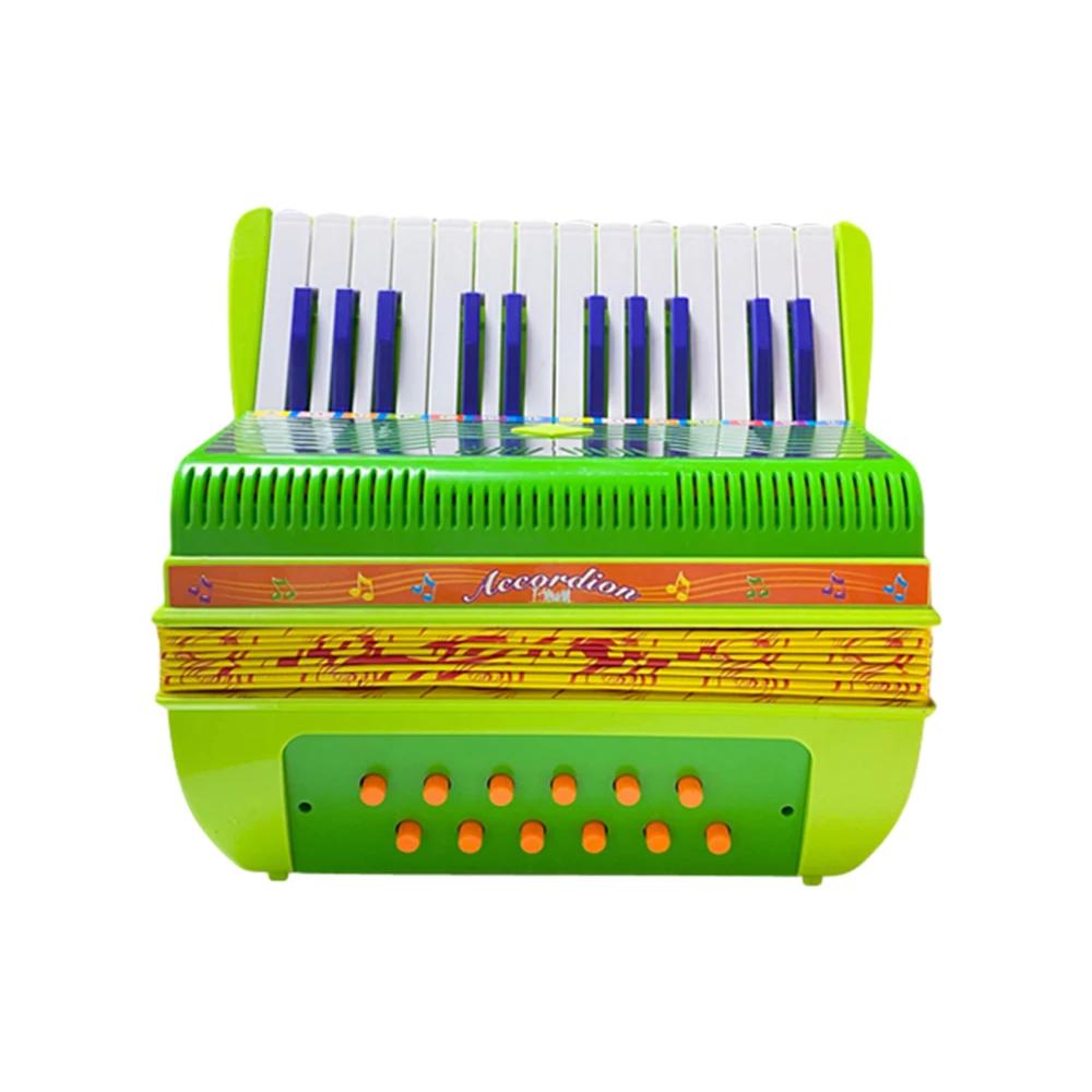Mini acordeão com botão, instrumento musical para iniciantes, acordeão leve, material ABS e fivela, presente de Natal, 24 teclas, 12 graves - Image 1
