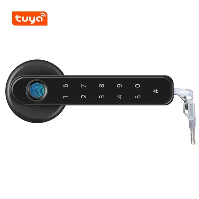 Fechadura Eletrônica Bluetooth com USB, Smart Lock com 2 Chaves e Segurança por Impressão Digital para Quarto
