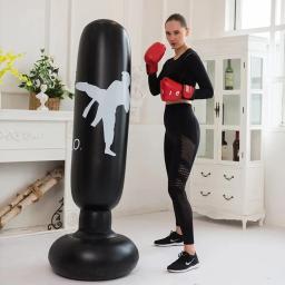 1pc ko estilo sacos de areia de boxe inflável saco de boxe 160cm/63 polegada coluna de boxe karate taekwondo adereços de treinamento - Image 1