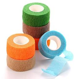 8 rolos de 2.5cm envoltório veterinario, bandagem coesiva em massa, envoltório autoadesivo, fita veterinária não tecida, primeiros socorros para cães, gatos, cavalos, pássaros, animais - Image 1