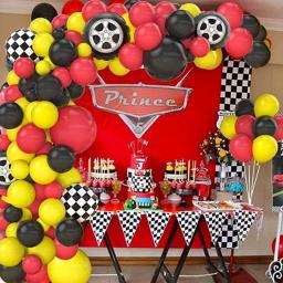 Corrida tema balão Arch Set, grinalda, Monster Truck, festa de aniversário suprimentos, Decoração do carro Set, 111pcs - Image 3