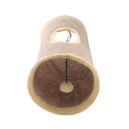 Túnel de pelúcia dobrável para gato de estimação, canal dobrável, brinquedos interativos, educacionais, engraçados, quentes, inverno, suprimentos - Image 2