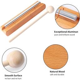Carrilhão de meditação para sala de aula, madeira com malho, instrumento de percussão orff, lembrete de ioga, sino sintonizado para oração, ensino de música - Image 3