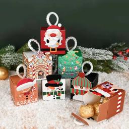 Caixa De Presente De Natal, Árvore De Natal, Papai Noel, Boneco De Neve, Doces De Papel, Sacos De Embalagem De Biscoito, Favores De Crianças, Ano Novo 2025, 10Pcs - Image 5