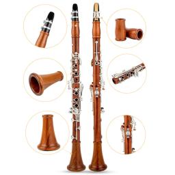 Rowetter-Professional clarinete de madeira vermelha, BB Rosewood, prateando chaves, sólido Sib Klarnet - Image 2