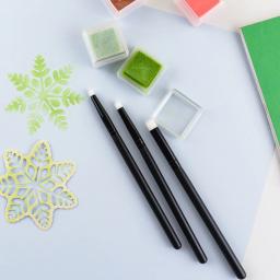 Mini pincéis de mistura de tinta detalhada, 4mm/6mm/8mm, ponta plana/ângulo, para pintura, desenho, cartão, artesanato, conjunto de ferramentas de liquidificador - Image 2