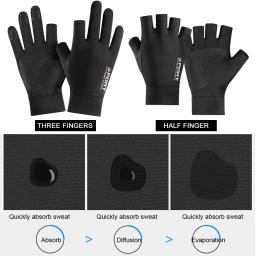 Luvas de pesca de verão luvas de proteção solar respirável anti-derrapante anti-uv esporte ciclismo gelo seda ao ar livre correndo luvas - Image 5