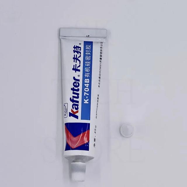 Borracha de Silicone Adesiva Kafuter K-704B: Cola Eletrônica Transparente, Branca e Preta para Aplicações Organosiliconicas