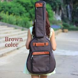 Saco de guitarra acústica impermeável, mochila de viagem, capa durável, algodão grosso Pad mochila, sacos wearable, 40 in, 41in - Image 3