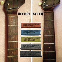 Guitarra Fret Cordas Polimento Eraser, borracha abrasiva, Guitar Kit de ferramentas de manutenção, 180-400-1000-1500-2000 Grit, 5 pcs - Image 5