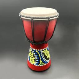 Tambor Africano Percussão Mão Tambor, Jambe De Madeira, Baterista Duplo Com Padrão, 4 em, para Venda - Image 6