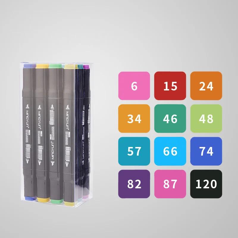 168 caneta marcador de cor caneta álcool conjunto de suprimentos de arte marcador caneta dupla escova conjunto de desenho manga esboço marcadores de álcool escova de manga - Image 1