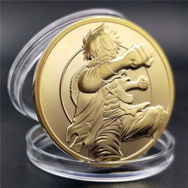 Moeda Comemorativa One Piece de Roronoa Zoro - Coleção de Ouro em Arte para Fãs de Anime