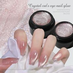 Gel de esmalte ímã para olhos de cristal Cat, laca de gel embebido UV, verniz magnético para manicure, brilho brilhante, 9D, 1Jar, 5ml - Image 6